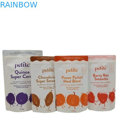 Sản phẩm bán buôn túi giấy kraft có thể đóng lại thiết kế tùy chỉnh 100% Biodegradable Stand Up Bags Doypack With Zip Lock Bags