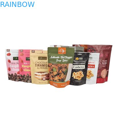 Nhãn hiệu bán buôn tùy chỉnh in đồ ăn loại chocolate đóng gói đồ ăn nhẹ Zipper đứng lên túi nhựa