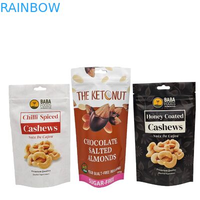 Ziplock Mylar Bags With Clear Window For Cashew Nut Chiếc giun nhựa có thể đóng lại