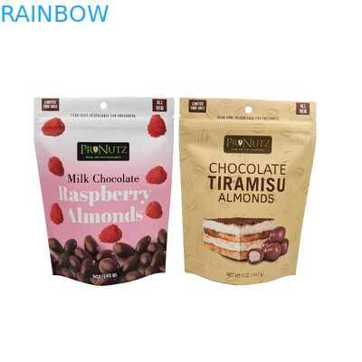 Custom Stand Up Zipper Cashew Nuts Chocolate Food Bag Aluminum Foil Zip Lock Packaging Bag