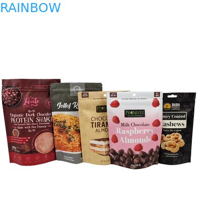 Custom Stand Up Zipper Cashew Nuts Chocolate Food Bag Aluminum Foil Zip Lock Packaging Bag