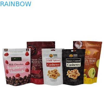 Custom Stand Up Zipper Cashew Nuts Chocolate Food Bag Aluminum Foil Zip Lock Packaging Bag