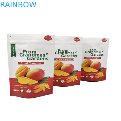 MOQ thấp Thẻ giấy Kraft đứng trên tùy chỉnh cho trái cây xoài khô Thẻ Mylar tái chế có thể đóng lại