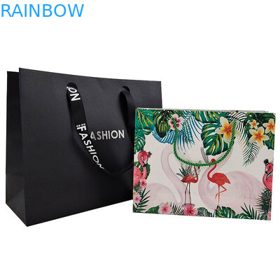 Logo thương hiệu tùy chỉnh Bảng giấy màu đen sang trọng Bao bì quần áo quà tặng túi mua sắm Bao bì giấy