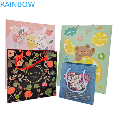 Hàng bán buôn Logo in tùy chỉnh túi giấy quà tặng sang trọng bán lẻ cửa hàng nhỏ Mua sắm túi giấy