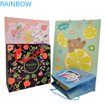 Hàng bán buôn Logo in tùy chỉnh túi giấy quà tặng sang trọng bán lẻ cửa hàng nhỏ Mua sắm túi giấy