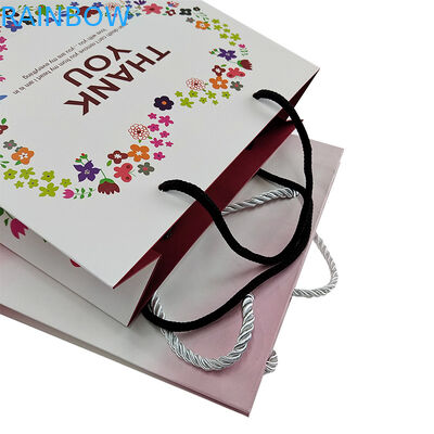 chất lượng cao tái chế tùy chỉnh thiết kế fancy dây tay cầm mua sắm túi giấy