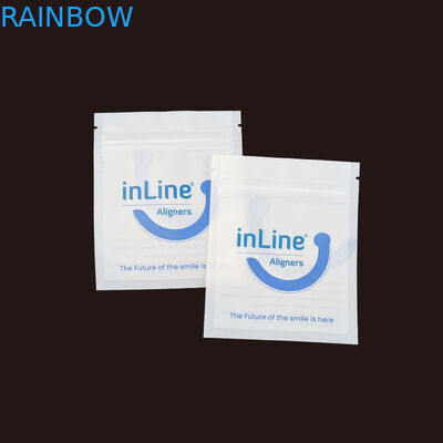 Matte Black Small Reusable Ziplock Packaging Bags For Clear Invisible Aligners Bag Thẻ giặt răng giả Thẻ giặt răng