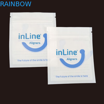 Matte Black Small Reusable Ziplock Packaging Bags For Clear Invisible Aligners Bag Thẻ giặt răng giả Thẻ giặt răng