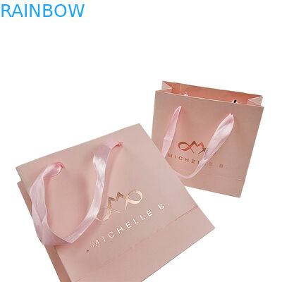 Logo in tùy chỉnh Đẹp trắng đen túi giấy quà tặng quần áo sang trọng túi mua sắm giấy với tay cầm ruy băng