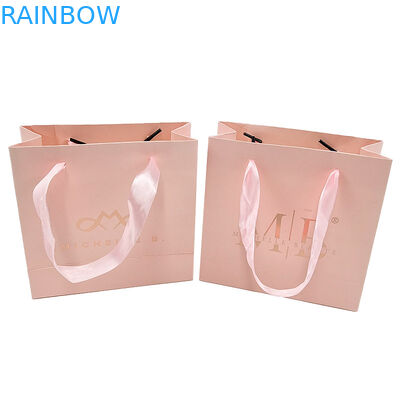 Logo in tùy chỉnh Đẹp trắng đen túi giấy quà tặng quần áo sang trọng túi mua sắm giấy với tay cầm ruy băng