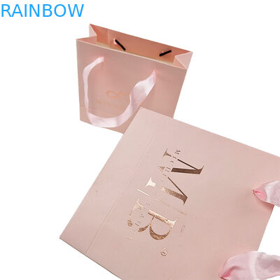 Logo in tùy chỉnh Đẹp trắng đen túi giấy quà tặng quần áo sang trọng túi mua sắm giấy với tay cầm ruy băng