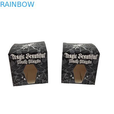 Chất lượng cao tùy chỉnh hình vuông hộp giấy đen với cửa sổ phía trước rỗng đặc biệt bao bì thực phẩm hộp quà giấy trắng