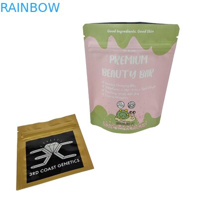 Glossy kết thúc cửa sổ phía trước Mylar túi cho kẹo hoa Ziplock túi chống mùi đứng lên túi