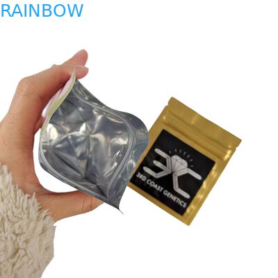Glossy kết thúc cửa sổ phía trước Mylar túi cho kẹo hoa Ziplock túi chống mùi đứng lên túi