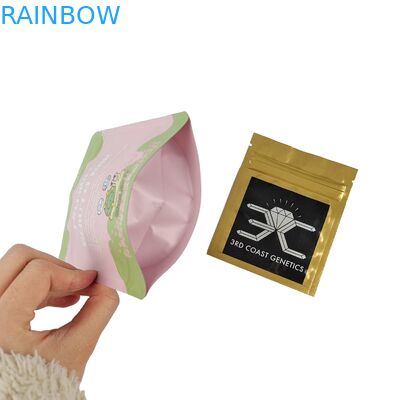 Glossy kết thúc cửa sổ phía trước Mylar túi cho kẹo hoa Ziplock túi chống mùi đứng lên túi