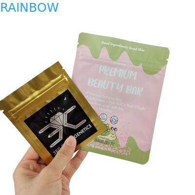 Glossy kết thúc cửa sổ phía trước Mylar túi cho kẹo hoa Ziplock túi chống mùi đứng lên túi