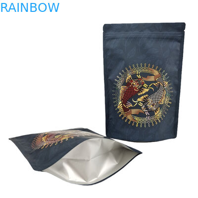 MOQ thấp Custom Stand Up Zipper Coffee Bag Lông nhôm Mylar Bag có thể khóa lại cho bột gia vị cà phê protein