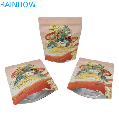 Thẻ mặc định Thẻ đứng với khóa khóa cho thực phẩm Lông nhôm Soft Touch Mylar Bag cho trái cây khô đồ ăn nhẹ kẹo