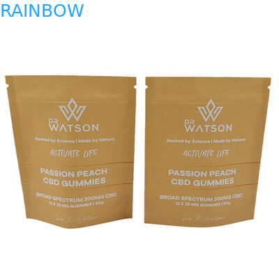 Hot Sale thiết kế tùy chỉnh in Biodegradable Stand Up Kraft Paper Bag Eco Friendly Gummie Candy Packaging