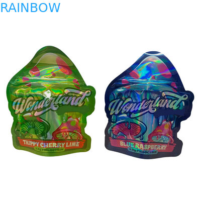 Thẻ in tùy chỉnh túi bấm mềm 3.5g Mylar Thẻ in kỹ thuật số Holographic Die Cut Mylar ZiplockBag