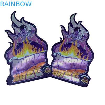 Thẻ in tùy chỉnh túi bấm mềm 3.5g Mylar Thẻ in kỹ thuật số Holographic Die Cut Mylar ZiplockBag