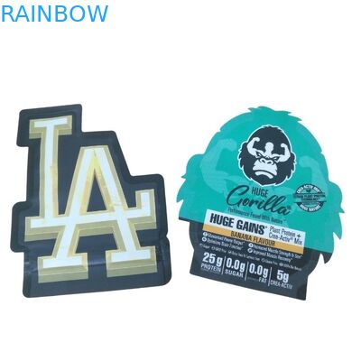 Thẻ in tùy chỉnh túi bấm mềm 3.5g Mylar Thẻ in kỹ thuật số Holographic Die Cut Mylar ZiplockBag