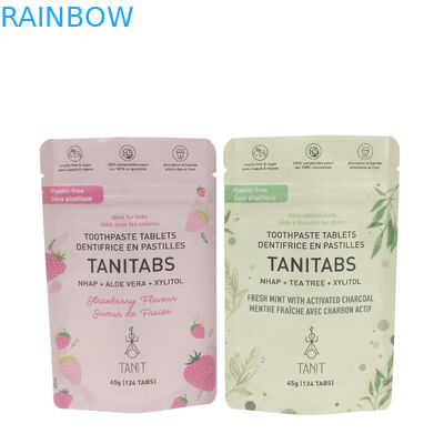 Eco Friendly Ziplock Stand Up Food Packaging 100% Chất phân hủy sinh học Kraft giấy túi túi