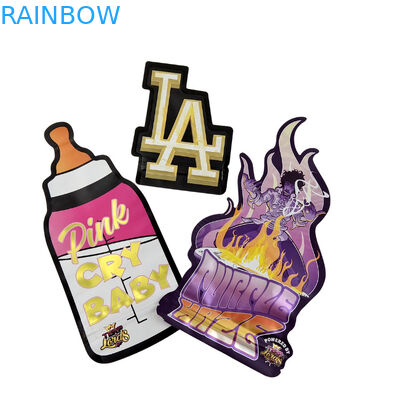 3.5g Bao bì tùy chỉnh và in logo đặc biệt đặc biệt hình dạng bên trong in hình ba chiều cắt Mylar túi