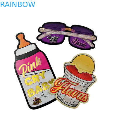 3.5g Bao bì tùy chỉnh và in logo đặc biệt đặc biệt hình dạng bên trong in hình ba chiều cắt Mylar túi