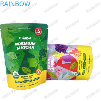 Chế độ in tùy chỉnh chống nước túi Mylar màu bóng Biodegradable túi thực phẩm Resealed Zipper đứng lên túi với nước mắt không