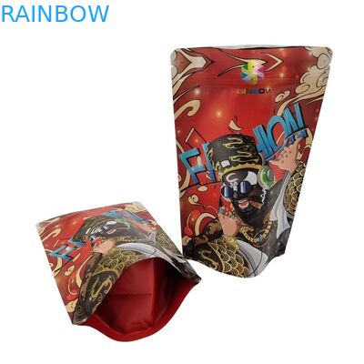 Bao bì nhựa chất lượng thực phẩm Gusseted với cửa sổ phía trước rõ ràng có thể khóa lại hình vuông Ziplock đáy phẳng Mylar pouch