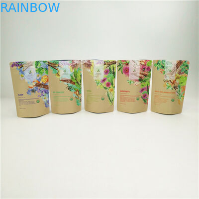 Kraft Paper Bags Tea Bags Bao bì cho túi đứng có thể đóng lại