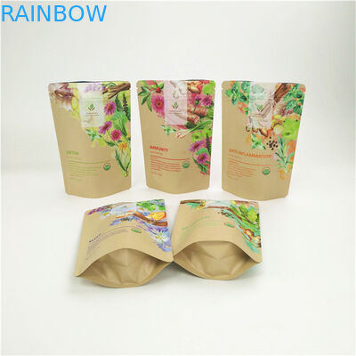 Kraft Paper Bags Tea Bags Bao bì cho túi đứng có thể đóng lại