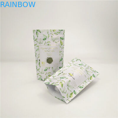 co thân thiện 3 bên túi giấy kraft kín nhiệt tái chế logo màu đen in nhỏ 5 gram túi giấy