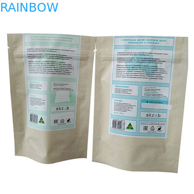 Các túi giấy bạc đứng với thiết kế gói Doy cho bao bì tẩy cơ thể cà phê