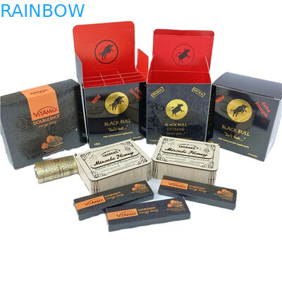 Bao bì chai mật ong giấy ván sang trọng Đen thanh lịch hộp mật ong đục đục