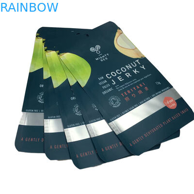 Thùng Mylar Flat Coconut Jerky Bao bì với cửa sổ rõ ràng