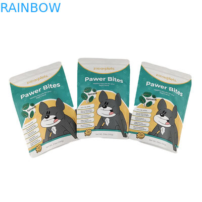 Low Moq Stand Up Pouch Kraft Paper Printed Packaging Bag for Pet Treat Thẻ chống mùi với logo