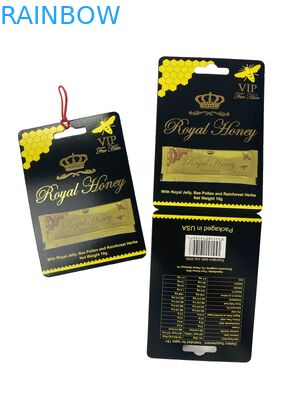 Nhãn hiệu tùy chỉnh Royal Honey VIP Thẻ đóng gói Thẻ giấy vàng Thẻ giấy nhựa cho thanh mật ong