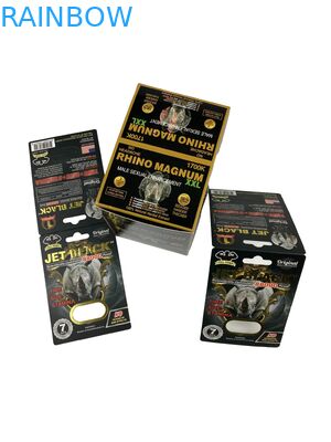 Bán nóng Thuốc nâng cấp tùy chỉnh Bao bì Bảng giấy Bảng thuốc Rhino Bảng thuốc Bảng giấy in với Blister