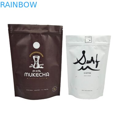 Thẻ thực phẩm tùy chỉnh túi màu Logo in đóng gói Cà phê đứng lên túi niêm phong với van