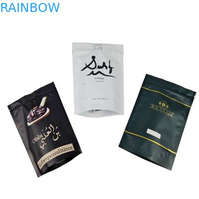Rào cản độ ẩm cao Doypack Vật liệu mảng Custom Logo Nhựa có thể đóng lại Ziplock Coffee Bags