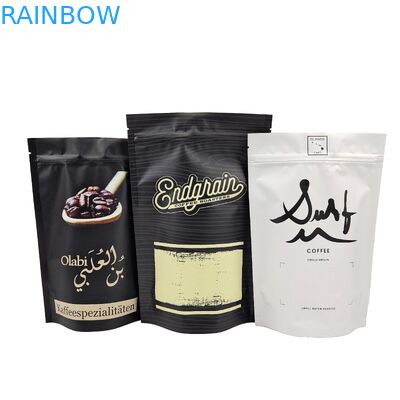 Rào cản độ ẩm cao Doypack Vật liệu mảng Custom Logo Nhựa có thể đóng lại Ziplock Coffee Bags