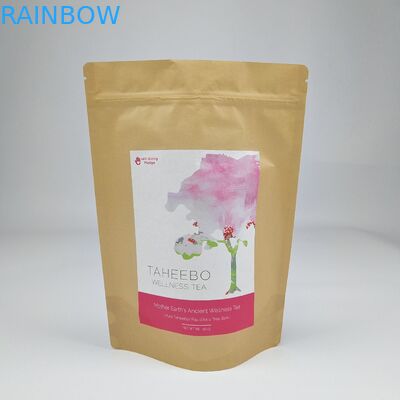 Doypack Ziplock Xanh trắng Kraft giấy thủ công đứng lên túi bọc thực phẩm Bao bì chống mùi túi zipper