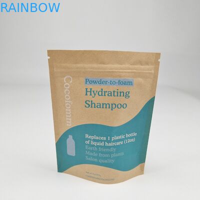 Doypack Ziplock Xanh trắng Kraft giấy thủ công đứng lên túi bọc thực phẩm Bao bì chống mùi túi zipper