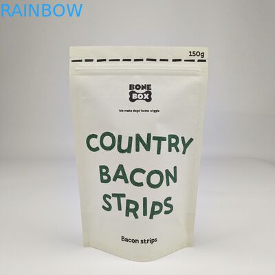 Doypack Ziplock Xanh trắng Kraft giấy thủ công đứng lên túi bọc thực phẩm Bao bì chống mùi túi zipper