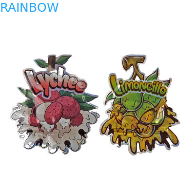 Bao bì hình dạng không đều Holograph Foil Die Cut Bags Special Shaped Ziplock Plastic Mylar 3.5g Die Cut Bags