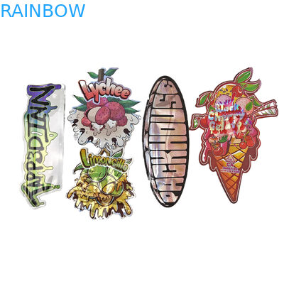in tùy chỉnh 3.5g 7g 14g 28g đặc biệt hình dạng mùi chống thấm thực phẩm kẹo túi die cắt Mylar túi