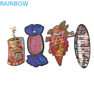 Logo Custom Matte có hình dạng túi nhựa có thể đóng lại và chống mùi Ziplock 3.5 Mylar Bags For Candy